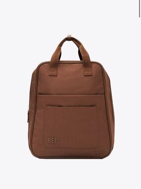 BEIS Brown Canvas Everyday Backpack